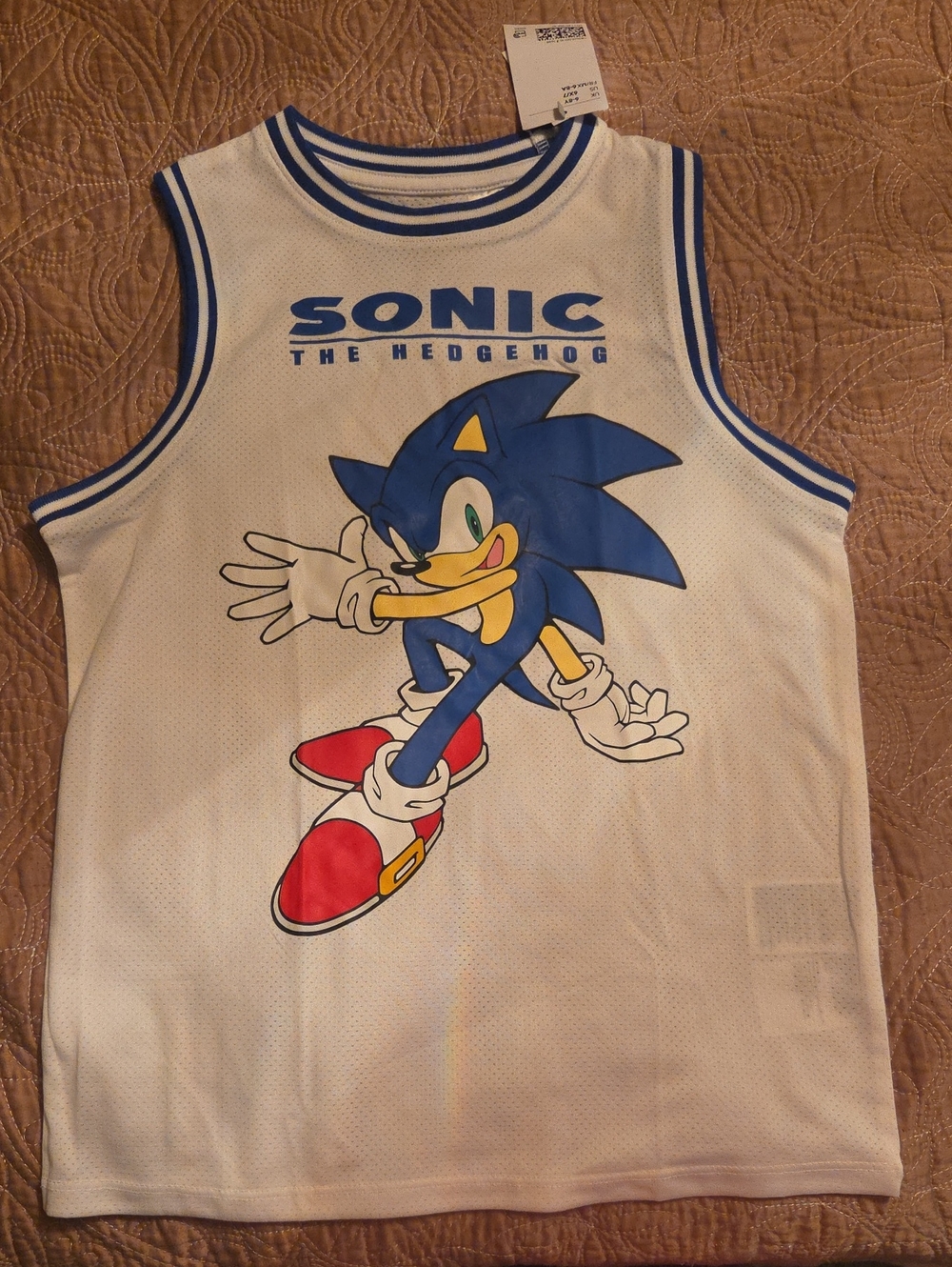 H&M White & Blue Sonic the Hedgehog Graphic Tank Top
